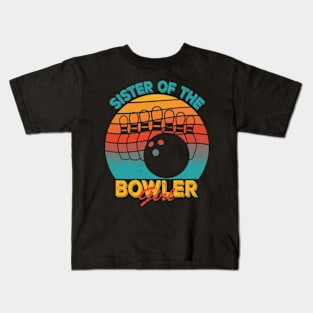 Sister Of The Birthday Bowler Kid Boy Girl Bowling Party Kids T-Shirt